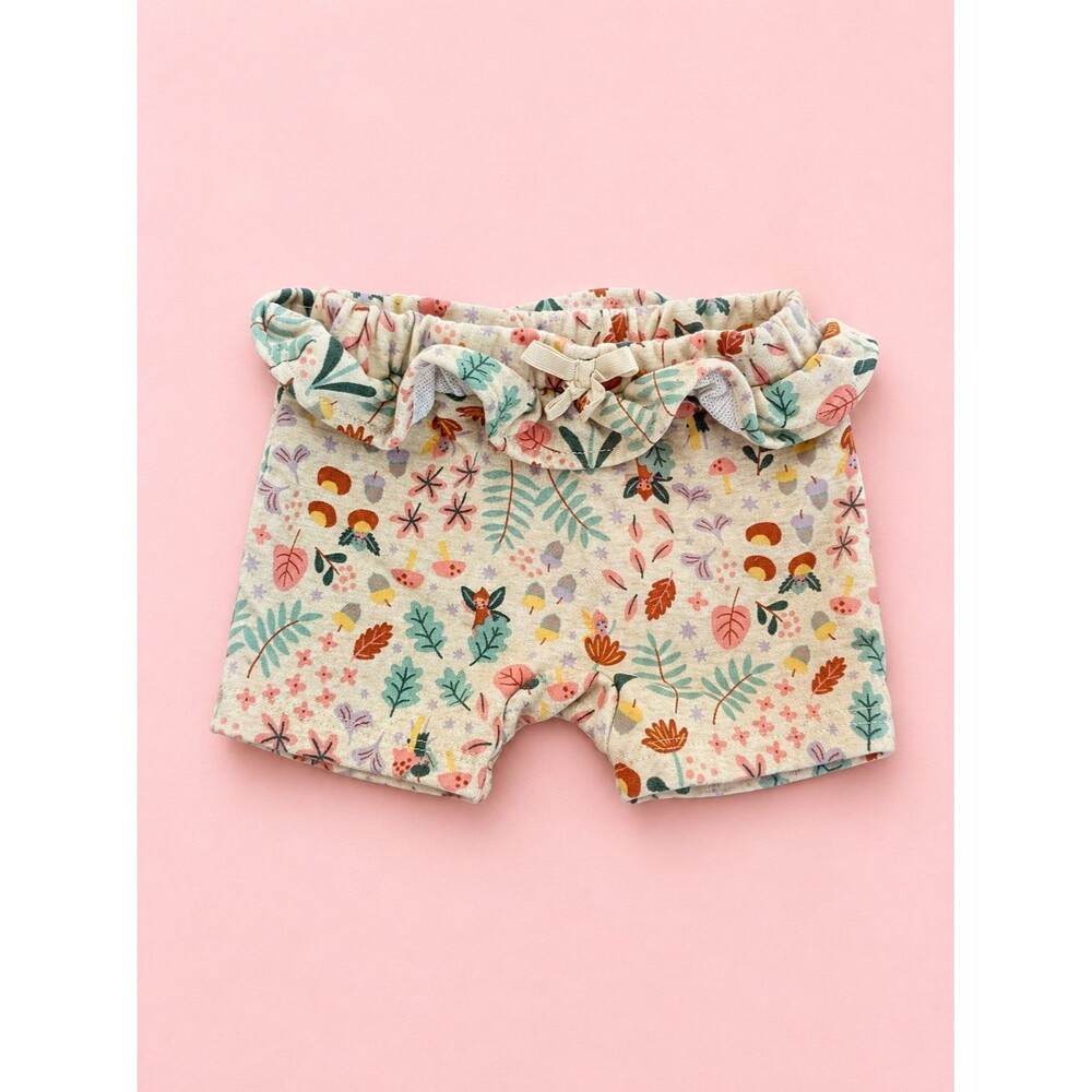 Garanimals Baby Girls Ruffle Top Shorts – 3-6M | Woodland Floral Print |